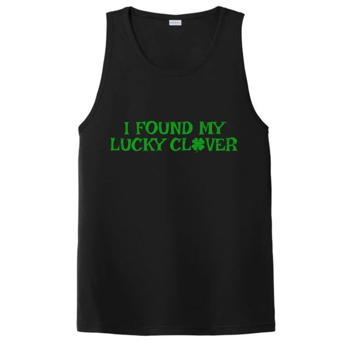 I Found My Lucky Clover St Patricks Day Performance Tank