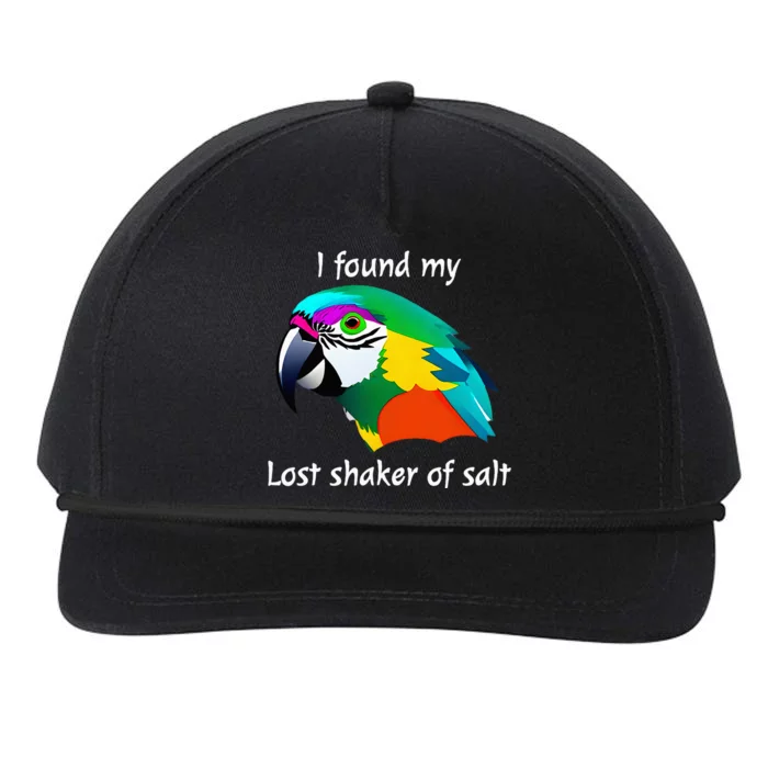 I Found My Lost Shaker Of Salt Fun Parrot Head Design Snapback Five-Panel Rope Hat