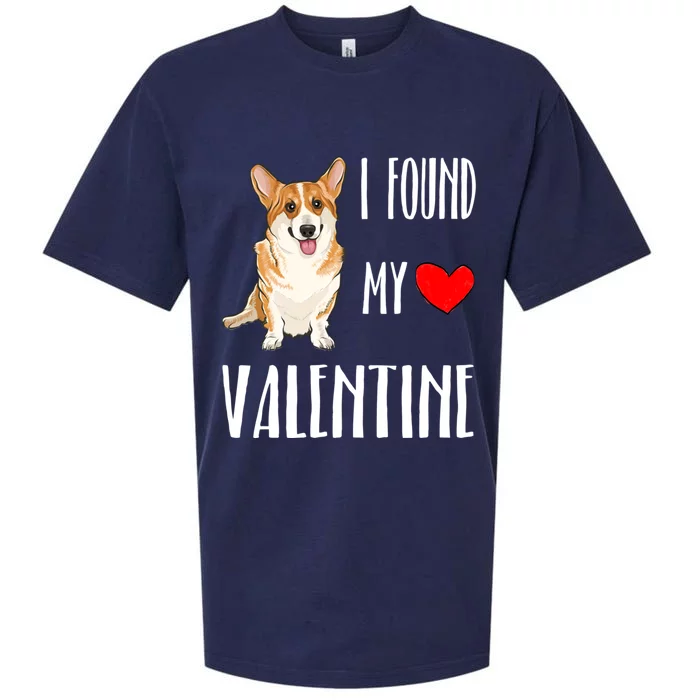 I Found My Valentine Day Pembroke Welsh Corgi Dog Lover Gift Sueded Cloud Jersey T-Shirt