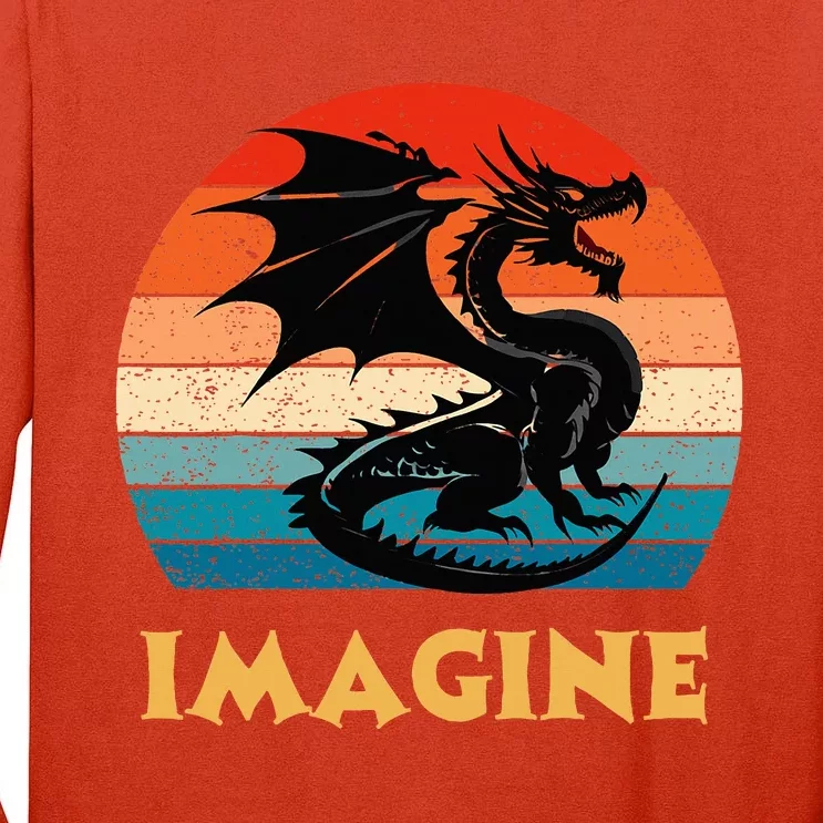 Imagine Fantasy Mythical Dragon Tall Long Sleeve T-Shirt