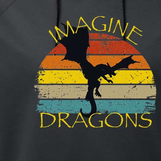 Imagine Fantasy Mythical Dragon Wings Performance Fleece Hoodie