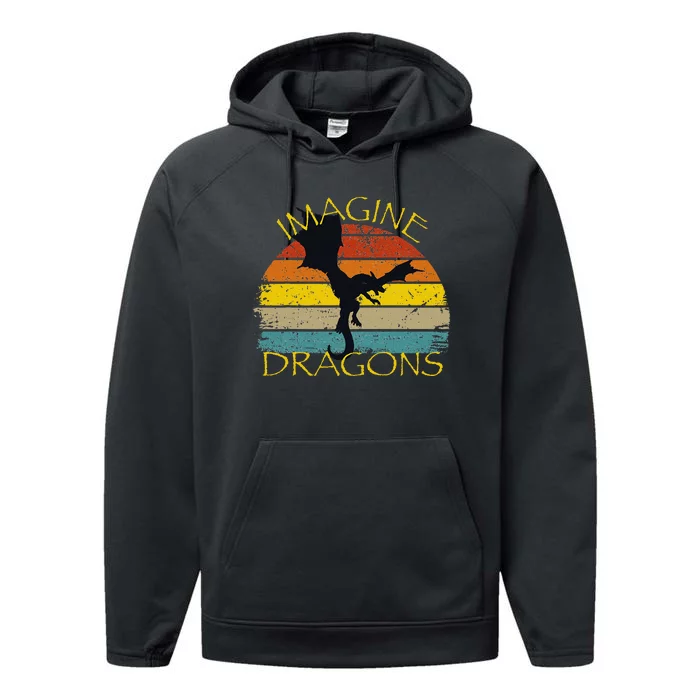 Imagine Fantasy Mythical Dragon Wings Performance Fleece Hoodie