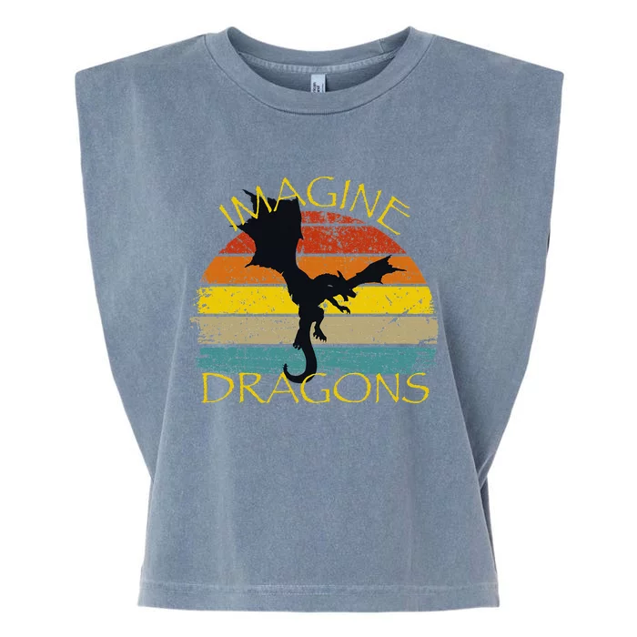 Imagine Fantasy Mythical Dragon Wings Garment-Dyed Women's Muscle Tee