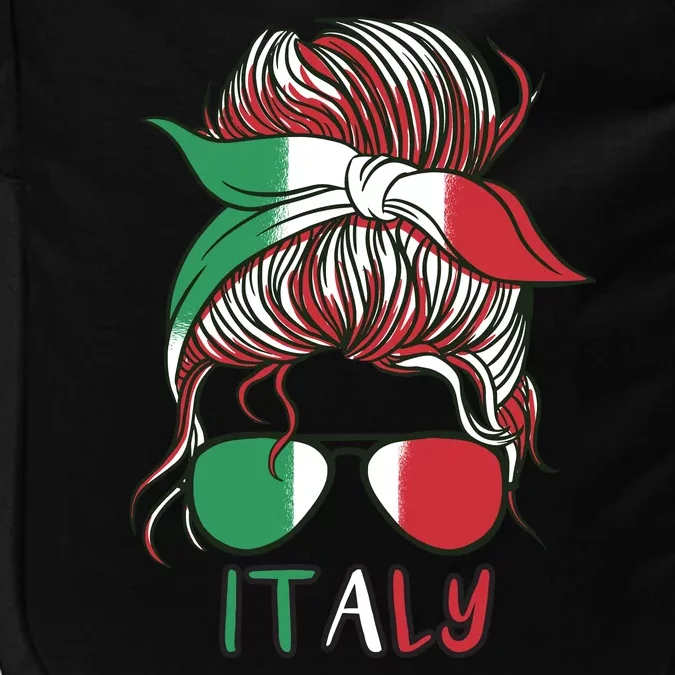 Italy Flag Messy Bun Italian Impact Tech Backpack