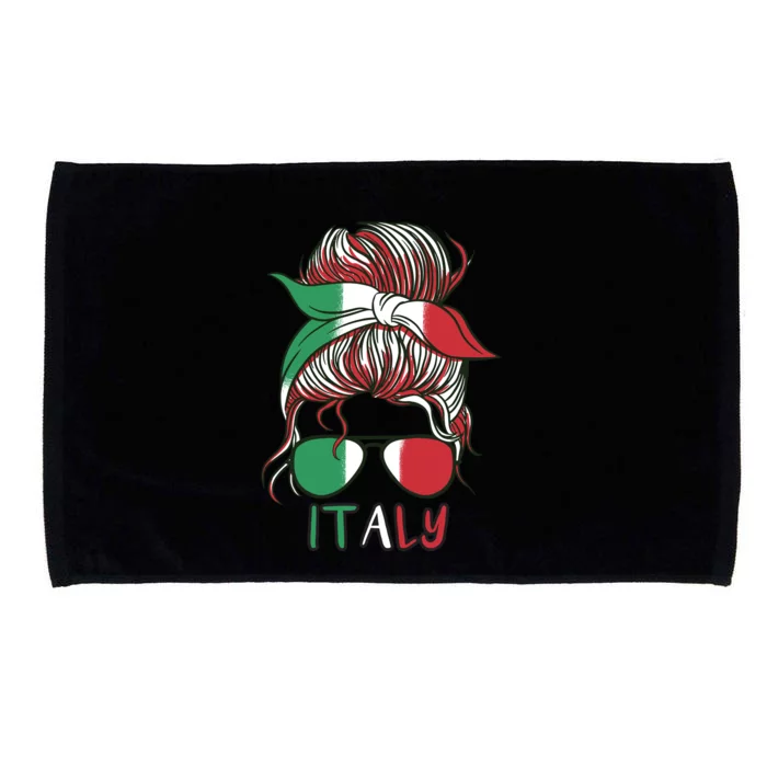 Italy Flag Messy Bun Italian Microfiber Hand Towel