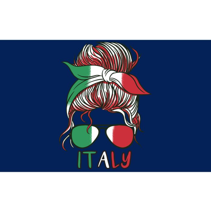 Italy Flag Messy Bun Italian Bumper Sticker