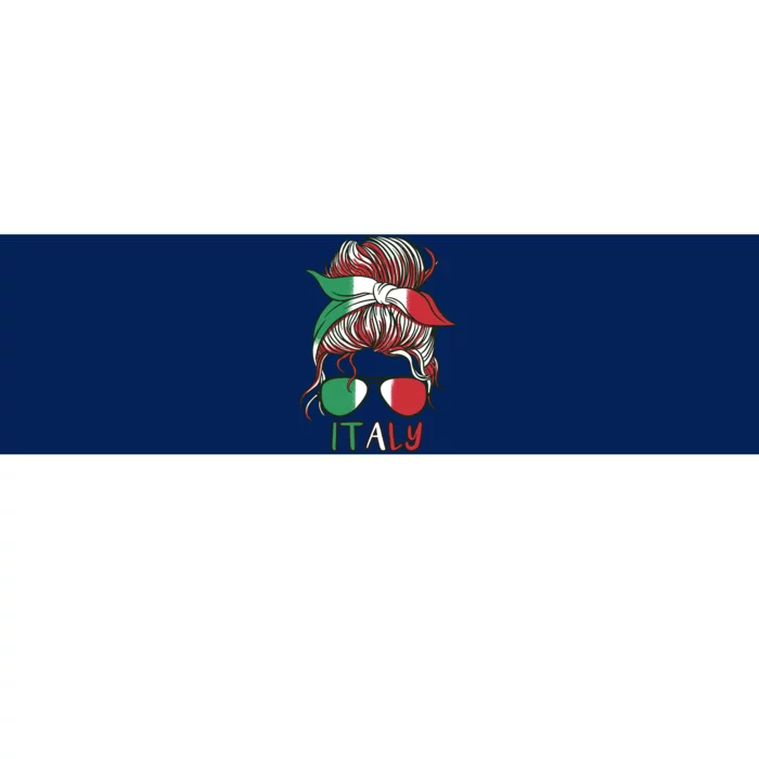 Italy Flag Messy Bun Italian Bumper Sticker