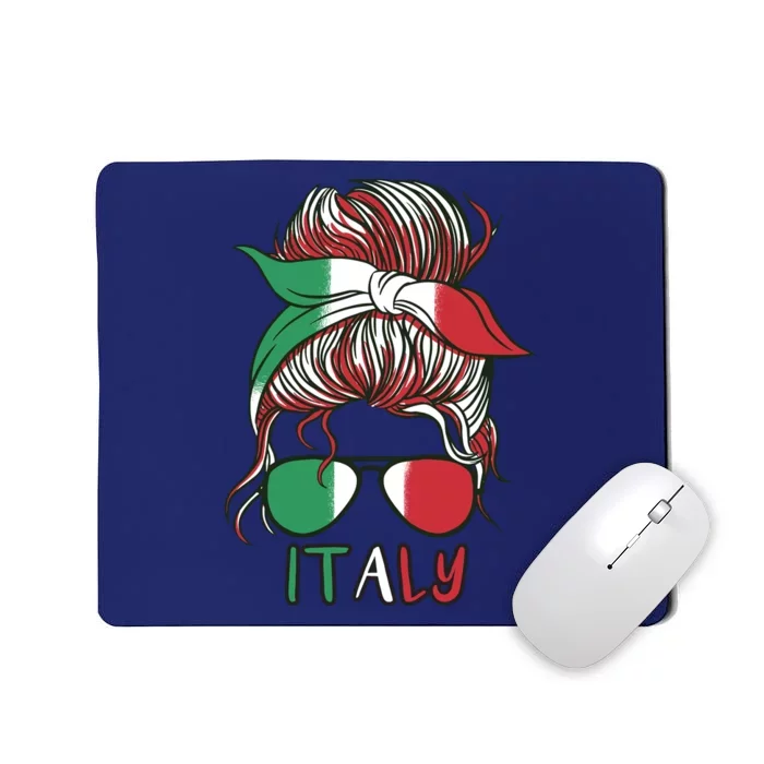 Italy Flag Messy Bun Italian Mousepad