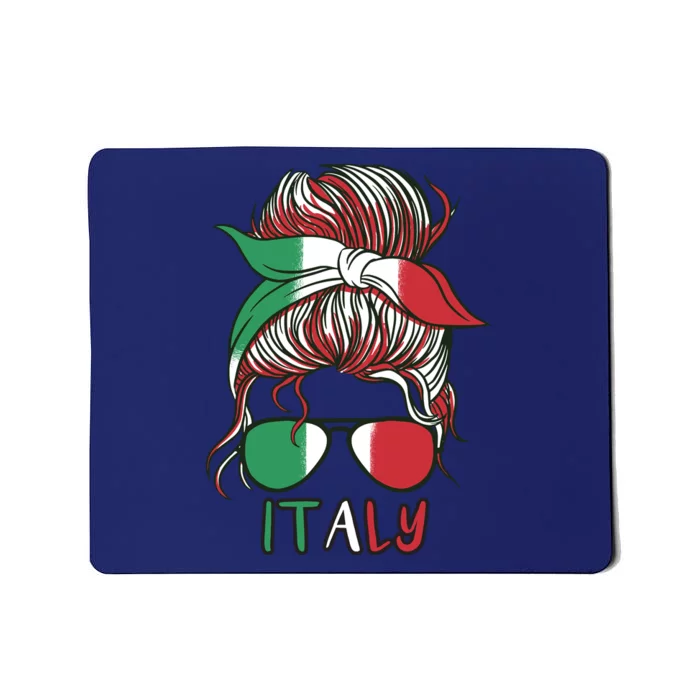 Italy Flag Messy Bun Italian Mousepad