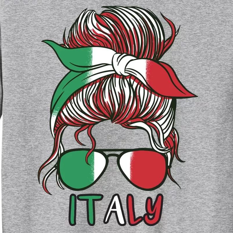 Italy Flag Messy Bun Italian Sweatshirt