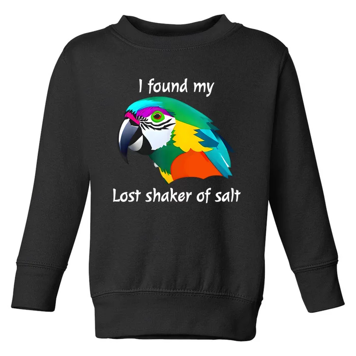 I Found My Lost Shaker Of Salt Fun Parrot Head Design Toddler Sweatshirt