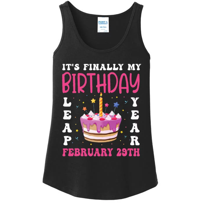 It's Finally My Birthday Leap Year 2024 Birthday Leap Day Ladies Essential Tank