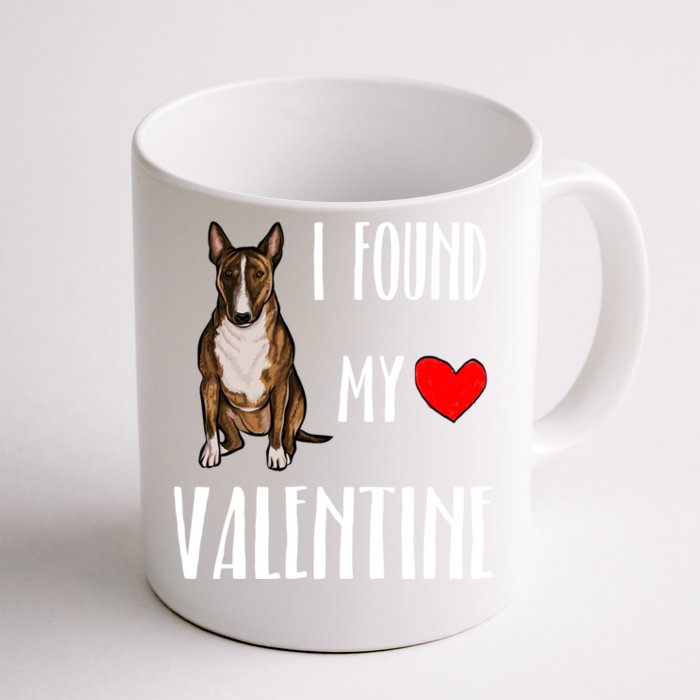 I Found My Valentine Day Miniature Bull Terrier Dog Lover Gift Front & Back Coffee Mug