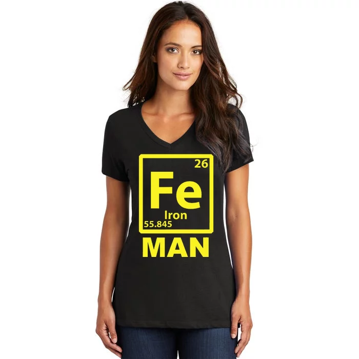 Iron (Fe) Man Women's V-Neck T-Shirt