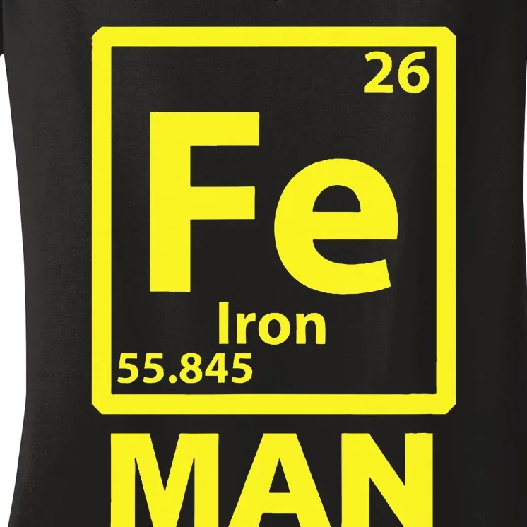 Iron (Fe) Man Women's V-Neck T-Shirt