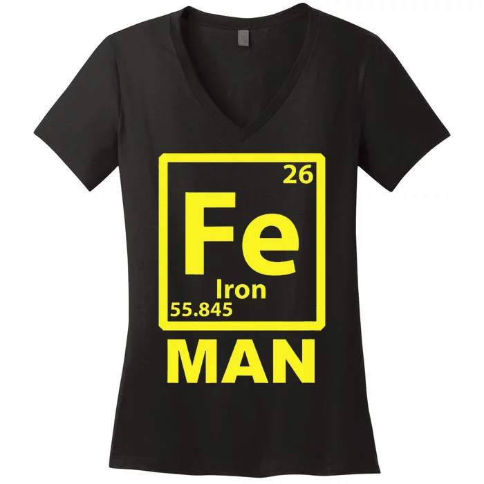 Iron (Fe) Man Women's V-Neck T-Shirt