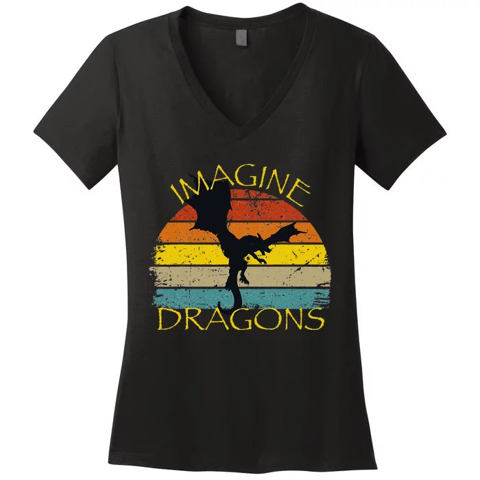 Imagine Fantasy Mythical Dragon Wings Women's V-Neck T-Shirt