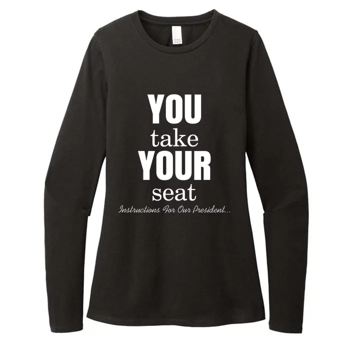 Instructions For Our President You Take Your Seat Biden's Cue Cards Womens CVC Long Sleeve Shirt