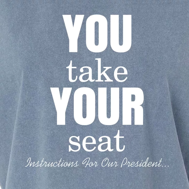 Instructions For Our President You Take Your Seat Biden's Cue Cards Garment-Dyed Women's Muscle Tee