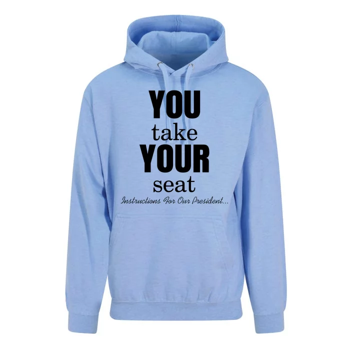 Instructions For Our President You Take Your Seat Biden's Cue Cards Unisex Surf Hoodie