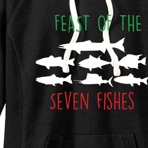 Italy Feast Of The Seven Fishes Italian Christmas Eve Women's Fleece Hoodie