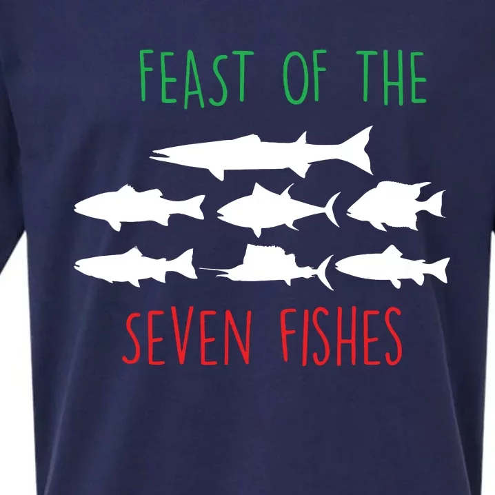 Italy Feast Of The Seven Fishes Italian Christmas Eve Sueded Cloud Jersey T-Shirt