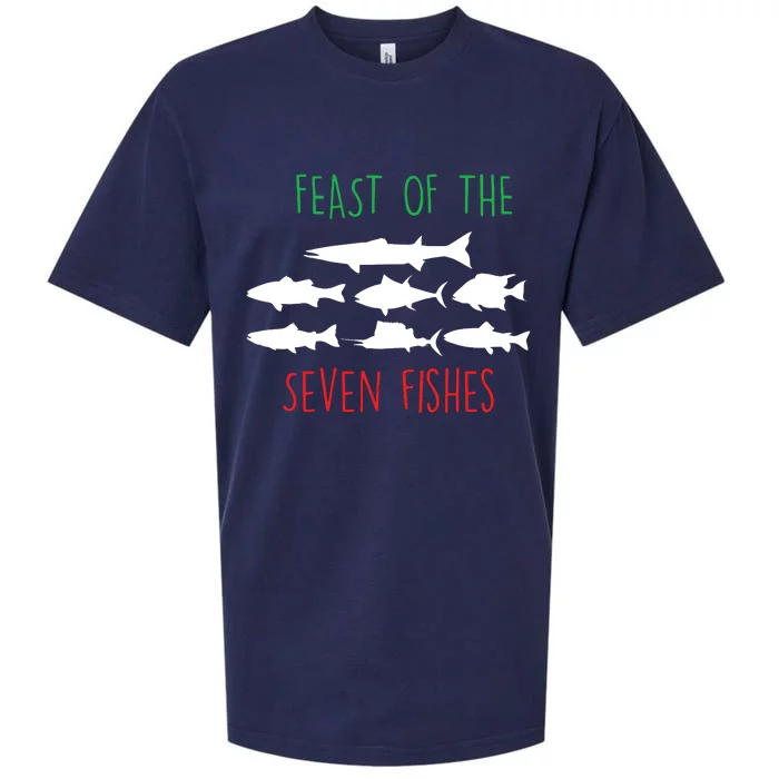 Italy Feast Of The Seven Fishes Italian Christmas Eve Sueded Cloud Jersey T-Shirt