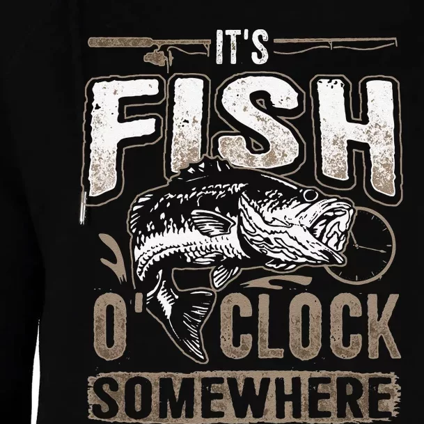 Its Fish Oclock SomewhereFunny Fishing Womens Funnel Neck Pullover Hood