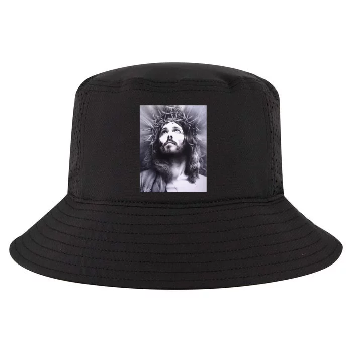 Image Face Of Jesus On A Cross With Crown Of Thorns Cool Comfort Performance Bucket Hat