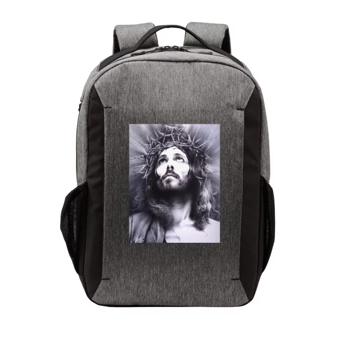 Image Face Of Jesus On A Cross With Crown Of Thorns Vector Backpack