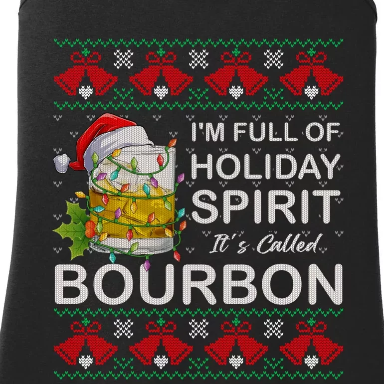 I'm Full Of Holiday Spirit Bourbon Ugly Christmas Sweater Ladies Essential Tank