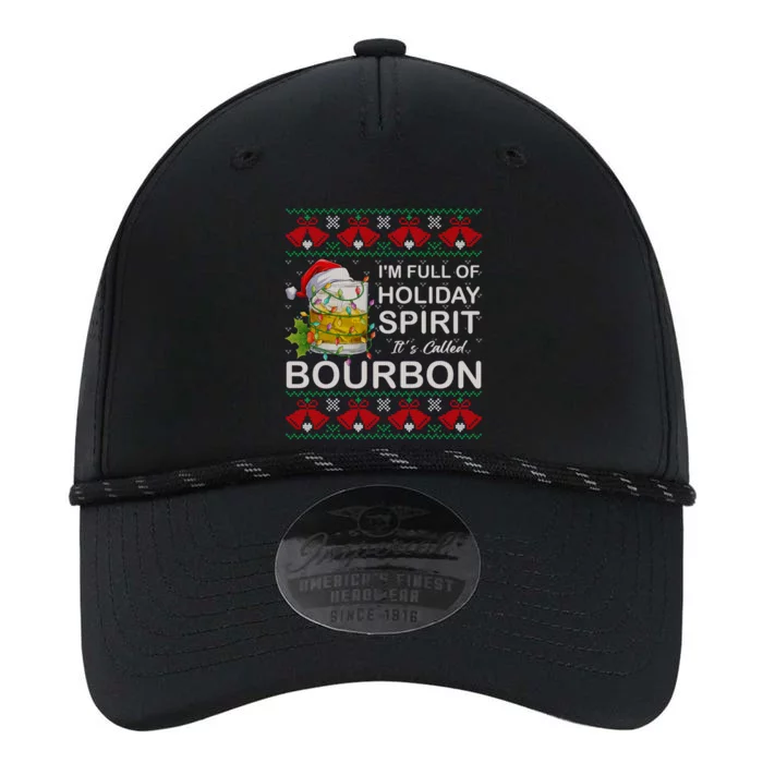 I'm Full Of Holiday Spirit Bourbon Ugly Christmas Sweater Performance The Dyno Cap