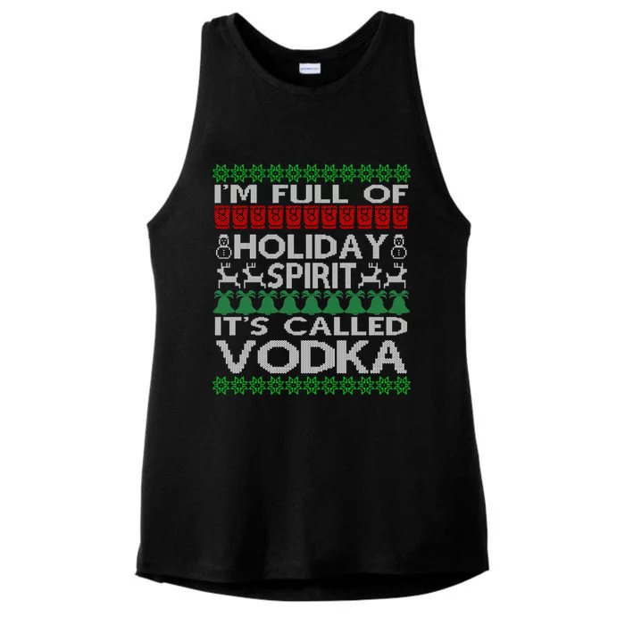 IM Full Of Holiday Spirit Called Vodka Ugly Christmas Funny Gift Ladies Tri-Blend Wicking Tank