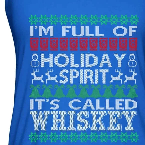 I'm Full Of Holiday Spirit Called Whiskey Ugly Xmas Gift Ladies Essential Flowy Tank