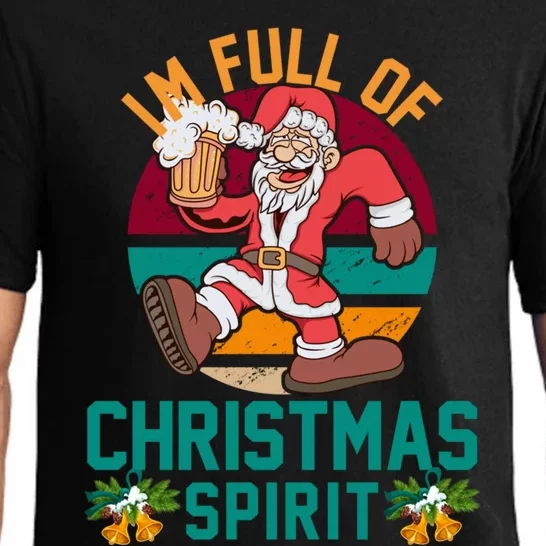 IM Full Of The Christmas Spirit Funny Santa Retro Design Gift Pajama Set