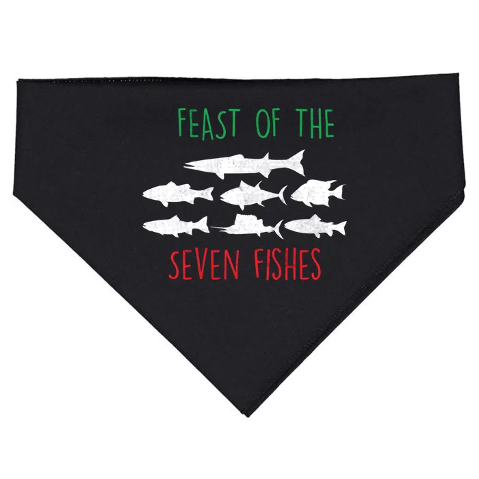 Italy Feast Of The Seven Fishes Italian Christmas Eve Funny Gift USA-Made Doggie Bandana