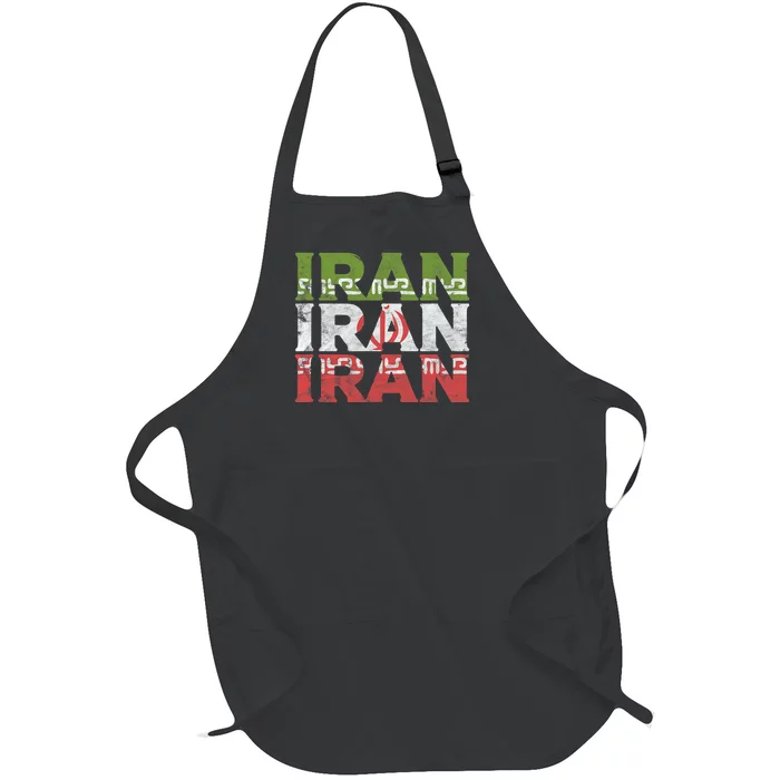 Iranian Flag Pride Iran Roots Women Gift Full-Length Apron With Pocket