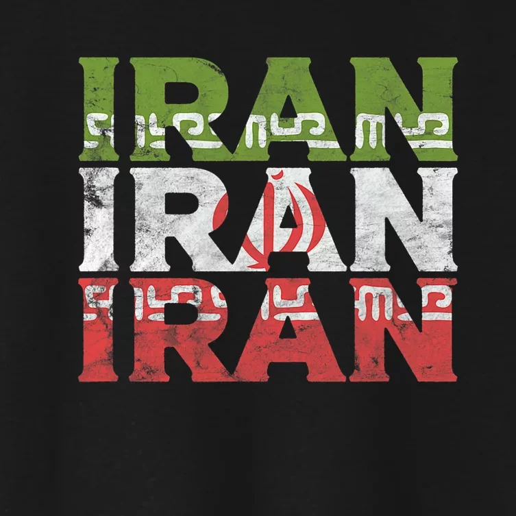 Iranian Flag Pride Iran Roots Women Gift Women's Crop Top Tee