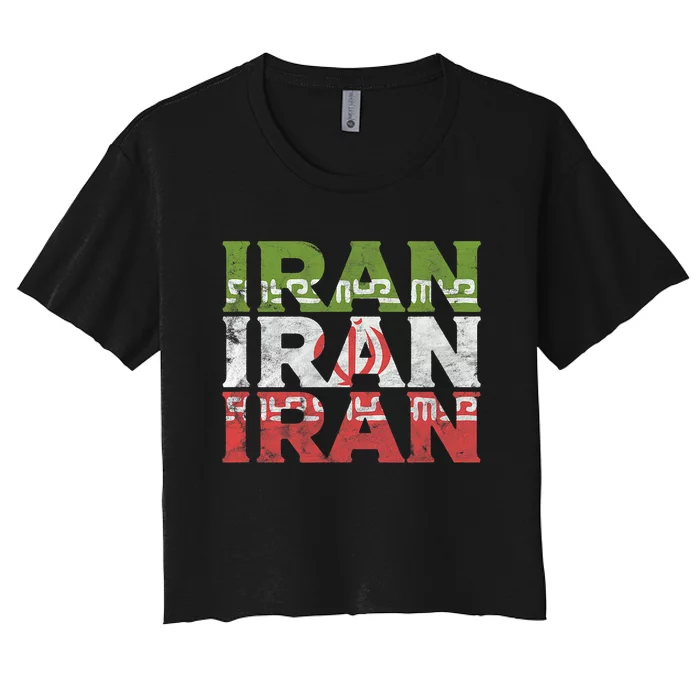 Iranian Flag Pride Iran Roots Women Gift Women's Crop Top Tee