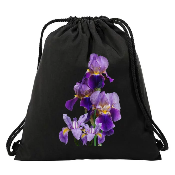 Irises Flower Plant Gardening Gardener Lover Tennessee Drawstring Bag