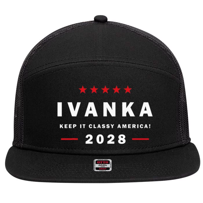 Ivanka for President in 2028 elections for political rallies 7 Panel Mesh Trucker Snapback Hat