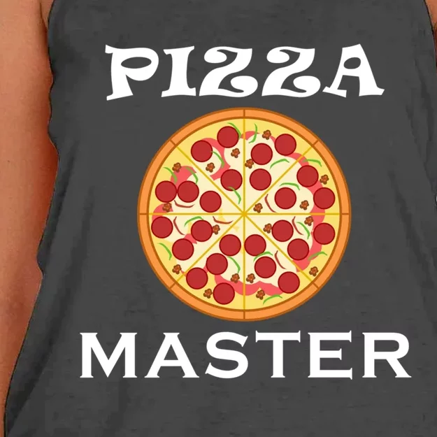 Italian Food Pizza Making Funny Pizza Master Gift Women's Knotted Racerback Tank