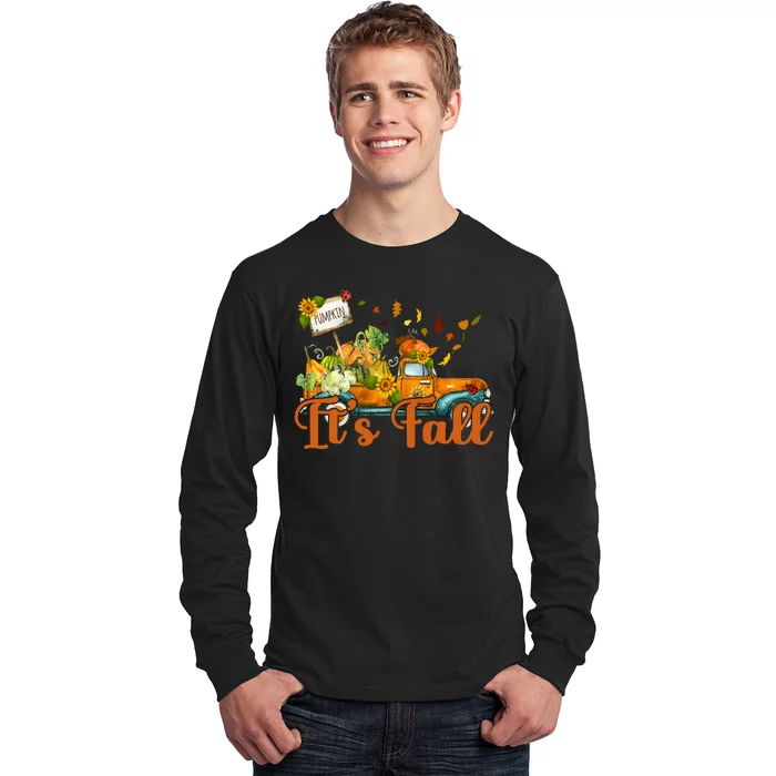 Its Fall Pumpkin Vintage Truck Long Sleeve Shirt