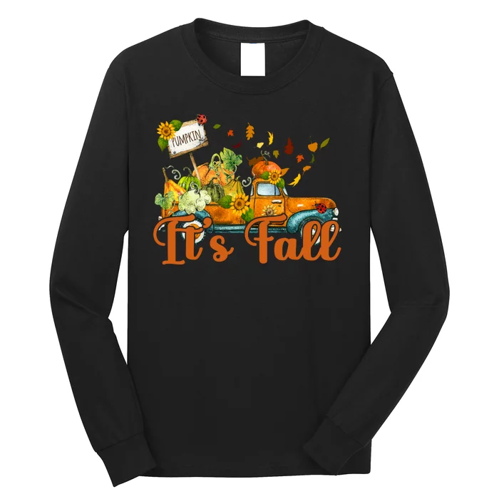 Its Fall Pumpkin Vintage Truck Long Sleeve Shirt