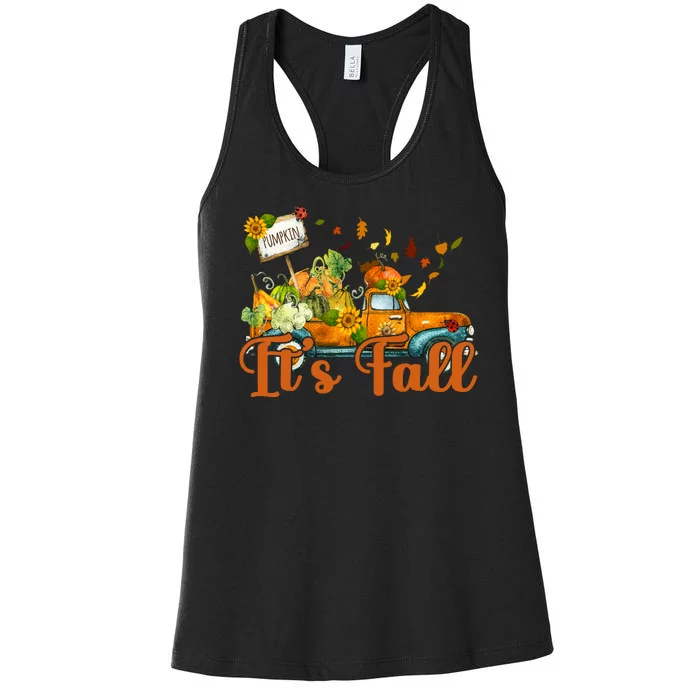 Its Fall Pumpkin Vintage Truck Women's Racerback Tank