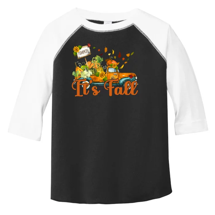 Its Fall Pumpkin Vintage Truck Toddler Fine Jersey T-Shirt