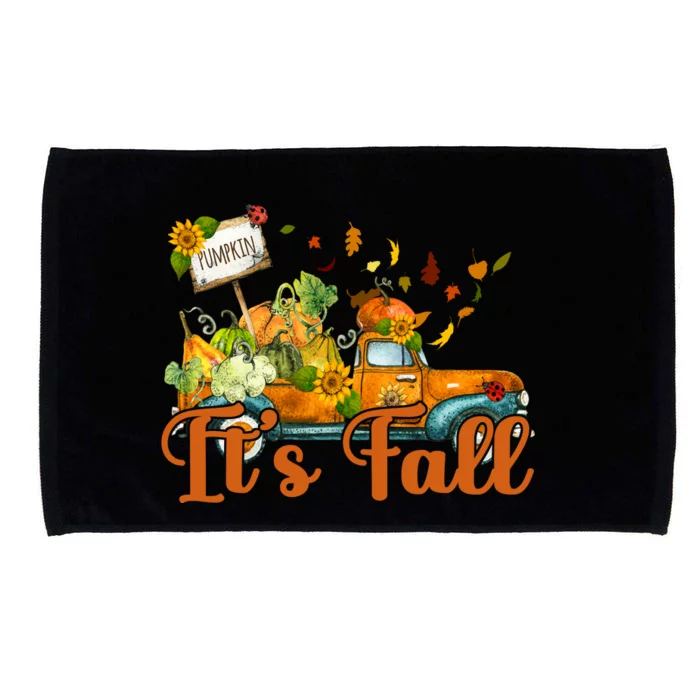 Its Fall Pumpkin Vintage Truck Microfiber Hand Towel