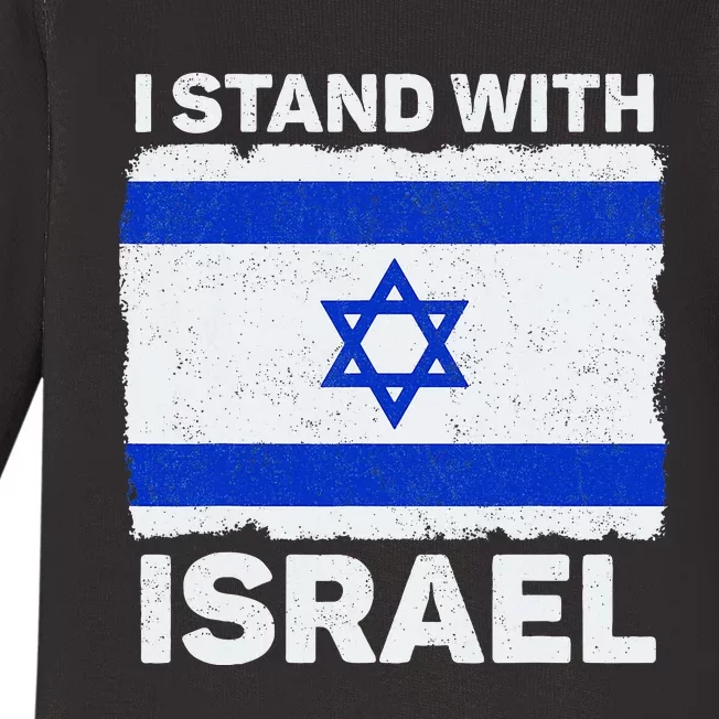 Israel Flag Patriotic Israel I Stand With Israel Baby Long Sleeve Bodysuit