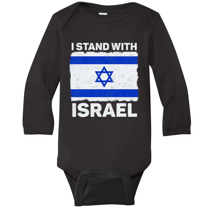 Israel Flag Patriotic Israel I Stand With Israel Baby Long Sleeve Bodysuit