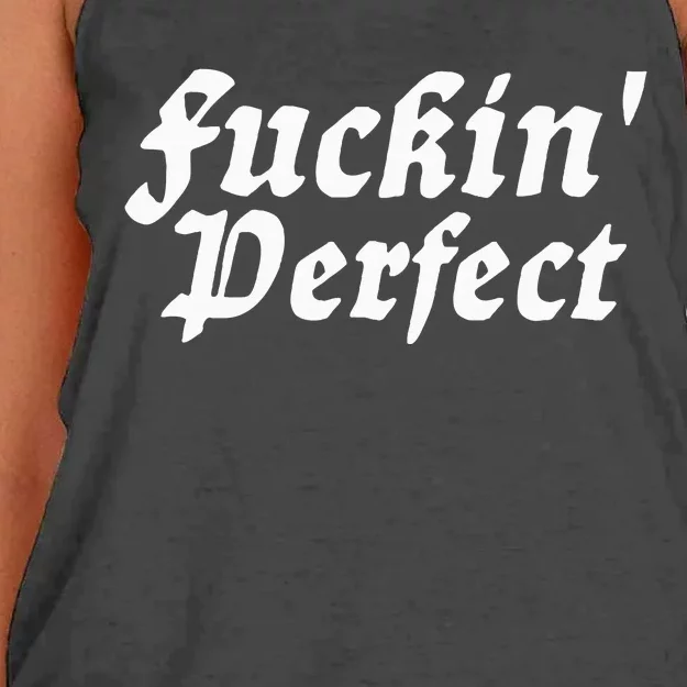 I Fuckin Perfect Funny Groovy Women's Knotted Racerback Tank